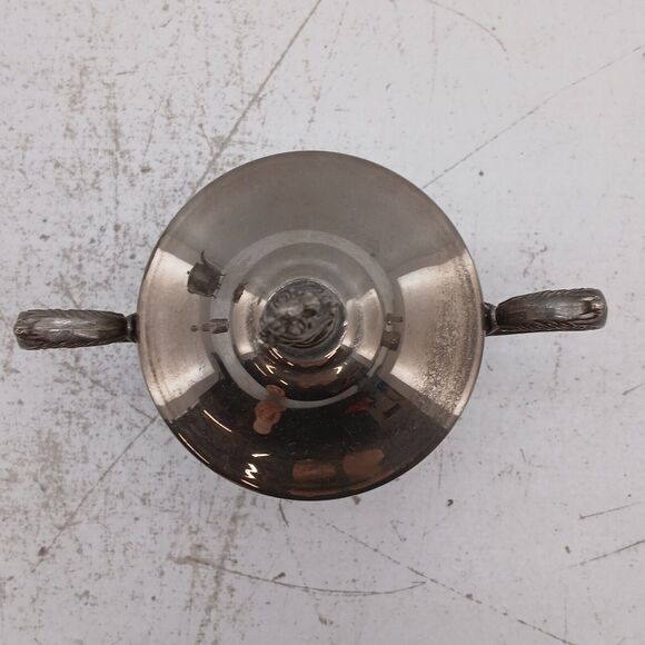 Vintage Silver Plated Footed Tea Pot Creamer Lidded Sugar Bowl Set Ornate Handle - Picture 7 of 16